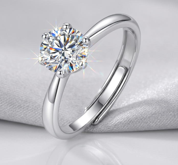 Radiant Moissanite Solitaire Ring