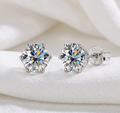 Sparkling moissanite stud earrings