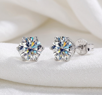 Sparkling moissanite stud earrings