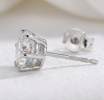 Sparkling moissanite stud earrings